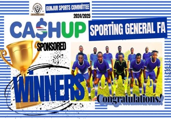 Sporting General FA clasp late Sulay Sambou league trophy