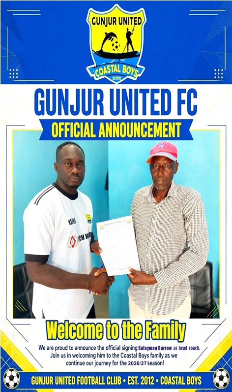 Sulayman Barrow appointed Gunjur Utd FC new gaffer