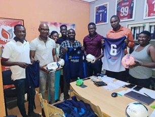 TRC receives football materials from ex-scorpions players