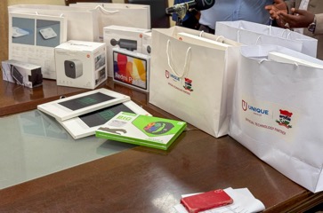 Unique Group donates electronic equipment to Gambia national team