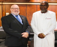 ‘Gambia becoming stalwart of good governance and democracy’     H.E. VP Jallow with outgoing British High Commissioner, H.E. David Belgrove