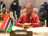 VP Jallow calls for sustainable financing for peacebuilding at AU Summit in Luanda