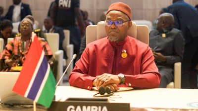 VP Jallow calls for sustainable financing for peacebuilding at AU Summit in Luanda