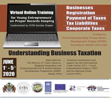 GYIN Gambia trains 30 rural entrepreneurs on Business Taxation, Records Keeping