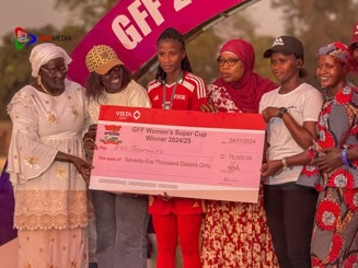 Red Scorpion clutch GFF Women’s Super Cup trophy