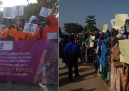 anti FGM advocates protest