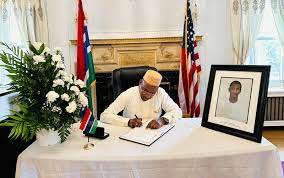 Ambassador Bah signs Condolences Book for late VP Joof