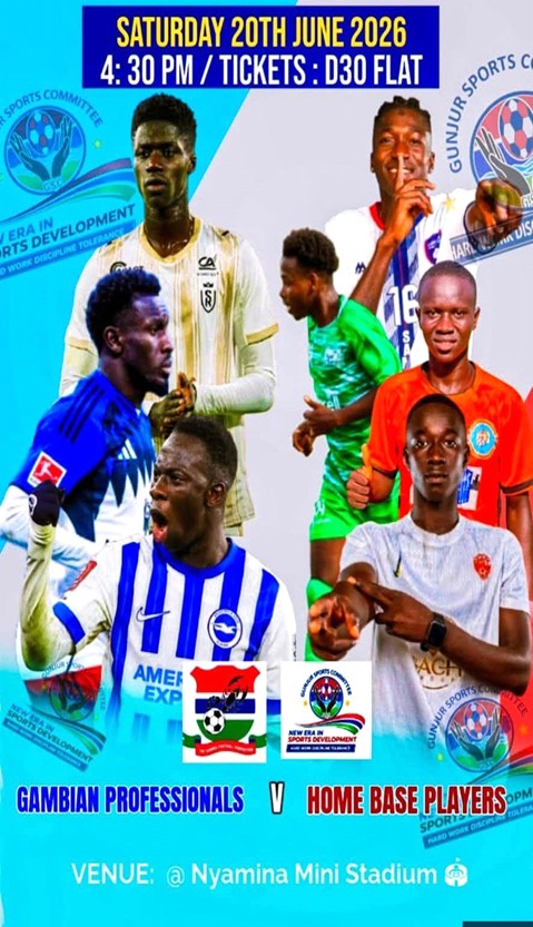 All eyes set on Gambian professional, Gunjur divisional players' charity match Saturday