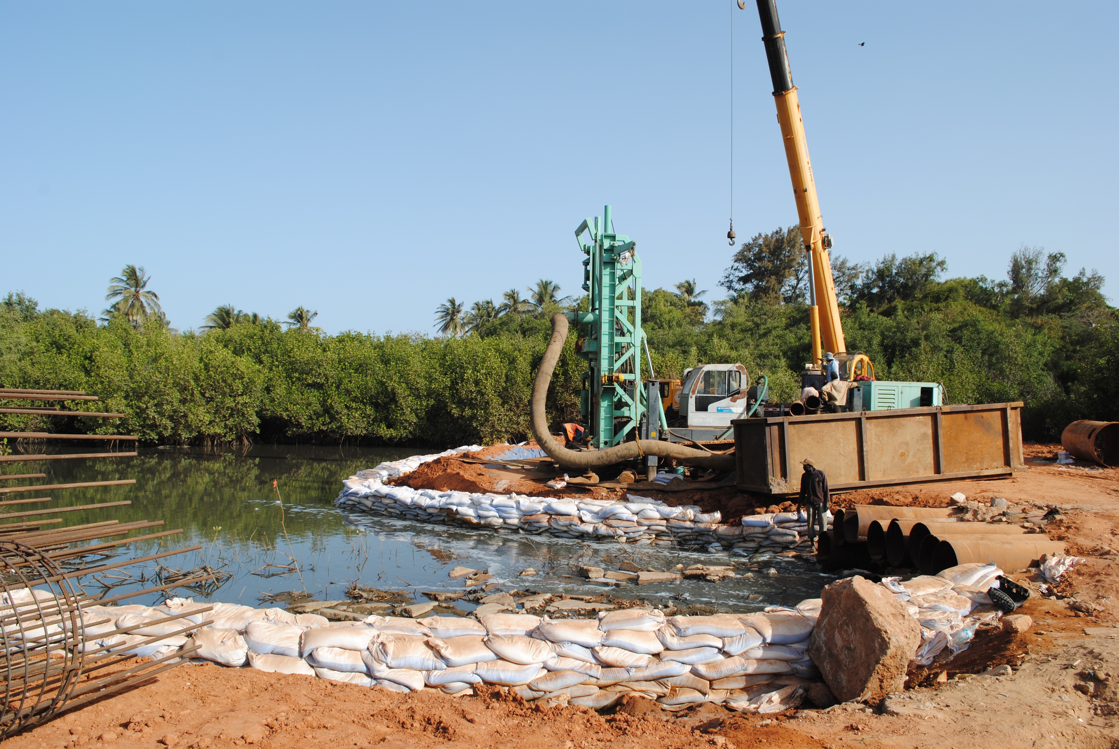 Works Underway for Construction of New BB Hotel Bridge