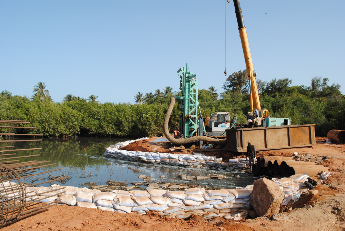 Works Underway for Construction of New BB Hotel Bridge