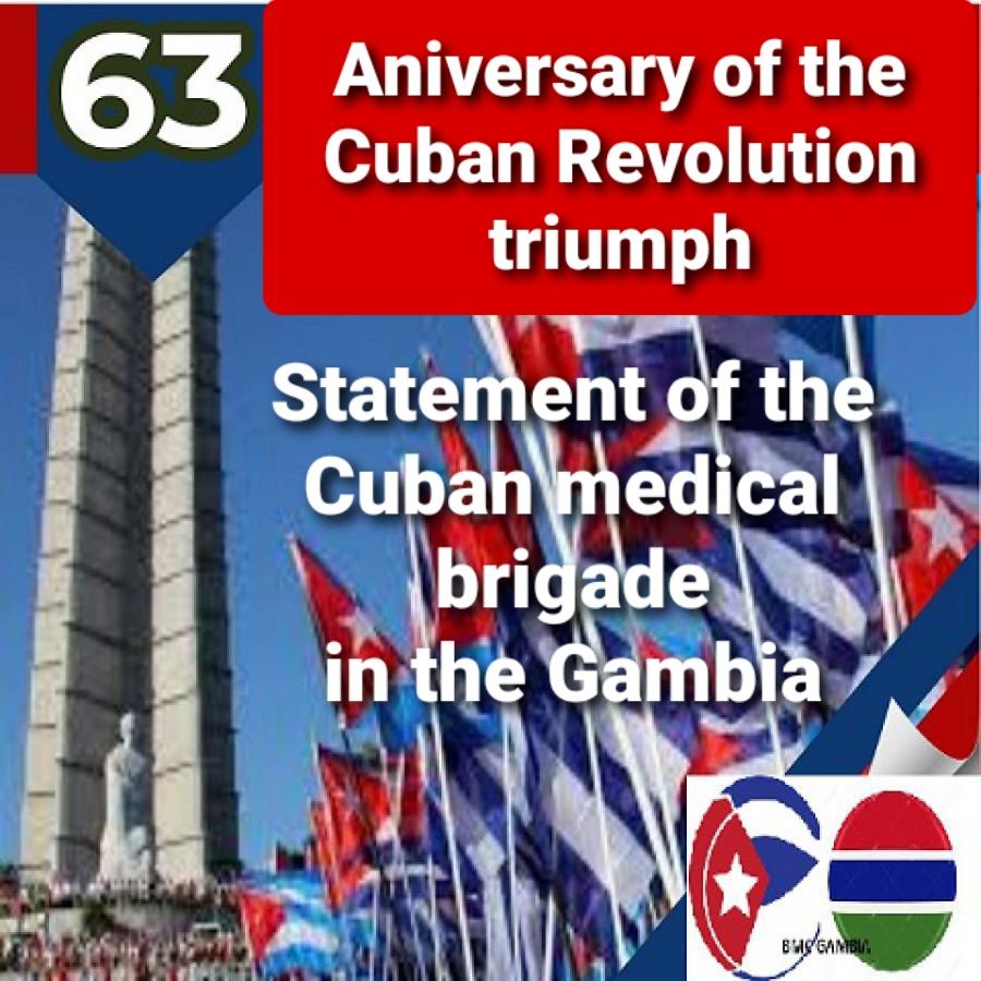 The Medical Brigade in the Gambia with its people on the 63rd anniversary of the Cuban Revolution