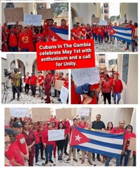 Cubans in Gambia celebrate May 1st with enthusiasm and call for Unity