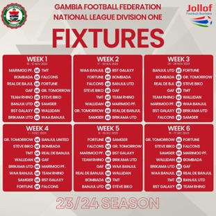 GFF competition department releases 1st Division draft fixtures