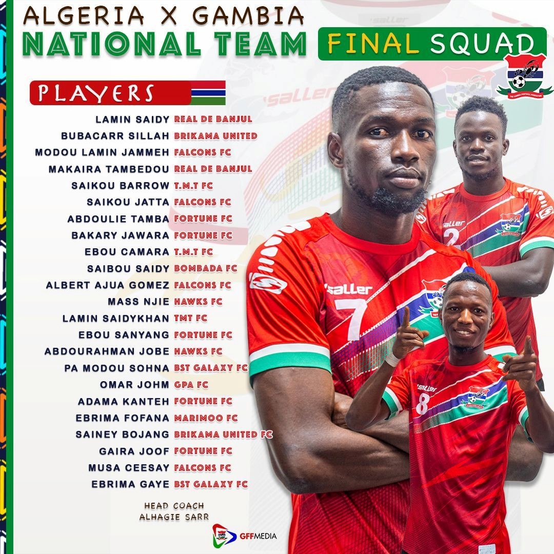Gaffer Alagie Sarr announces squad for Algeria match