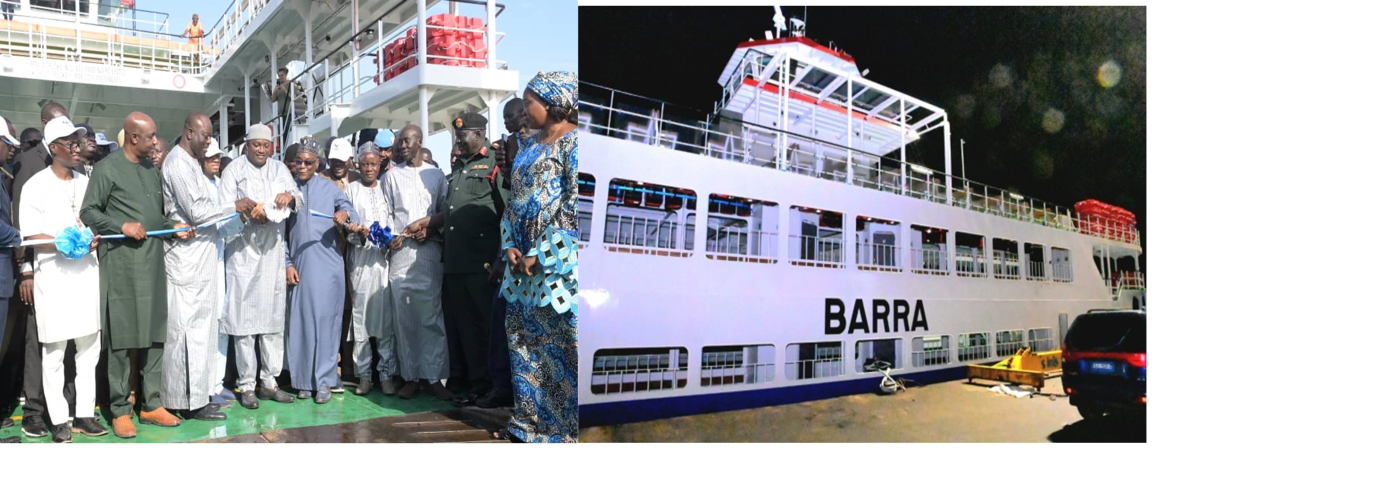 Le président Barrow ouvre une nouvelle ère pour le transport écologique en Gambie avec la mise en service officielle d’un nouveau ferry de 12 millions de dollars