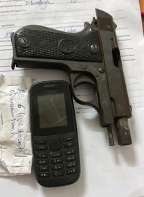 Police find pistol in alleged theft incident