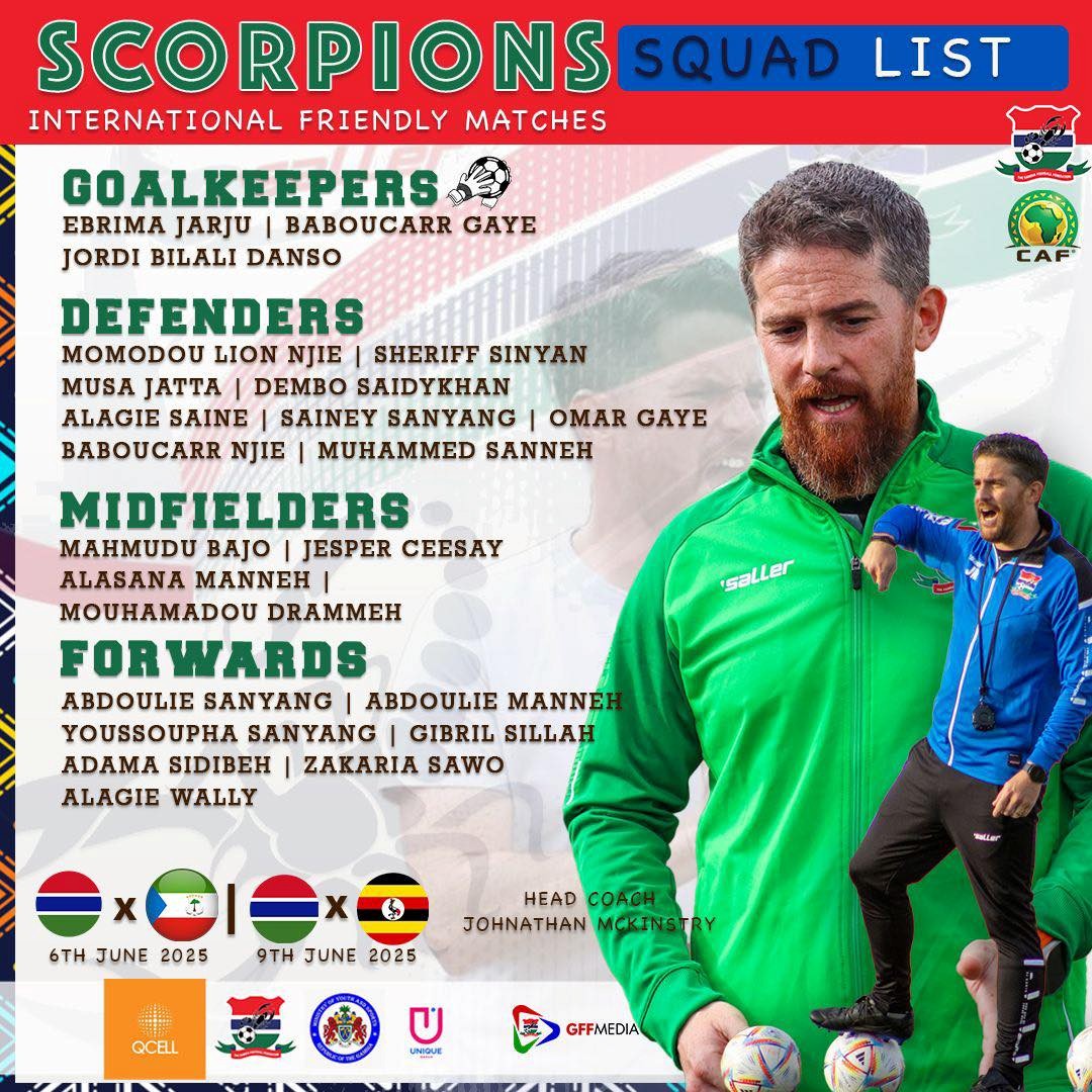 Gambia announces squad prior to Equatorial Guinea, Uganda brawls