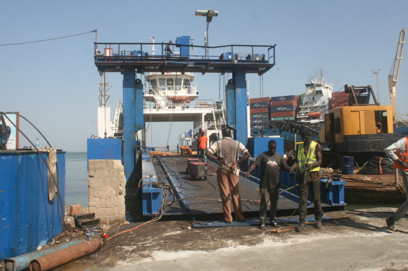 Work in progress at Banjul-Barra ferry terminals