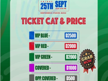 GFF discloses ticket prices for Gambia and Somalia ecounter