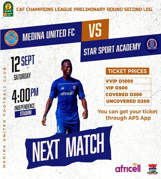 Medina Utd, Star Sports Champions League clash ticket prices disclosed