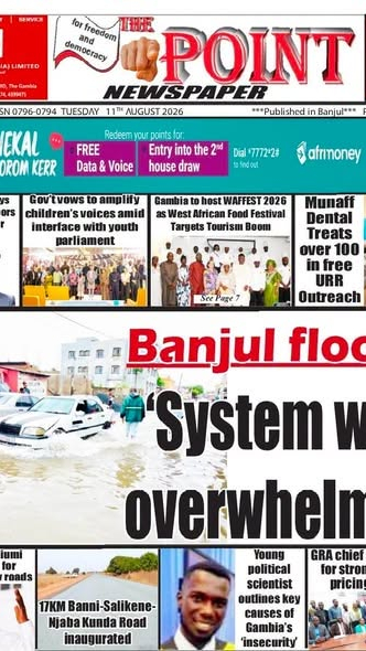 Today is Monday 10th August 2026. Here are the new headlines of The Point Newspaper