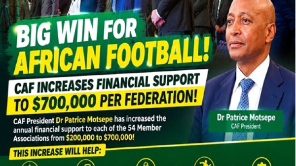 CAF President Motsepe reinforces commitment to African football by increasing financial support to MAs from US$200,000 to US$700,000