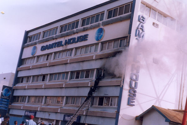 Inferno at GAMTEL Headquarters