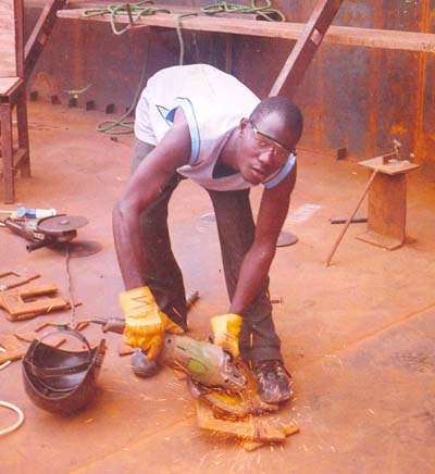 Young Gambian Welder Seeks Academic Assistance
