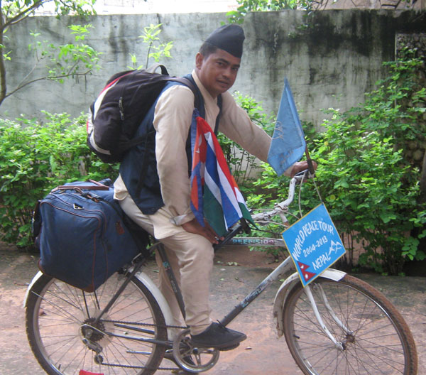 World Peace Cyclist Arrives In Gambia 