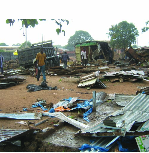 Mass demolition at Tipper Garage