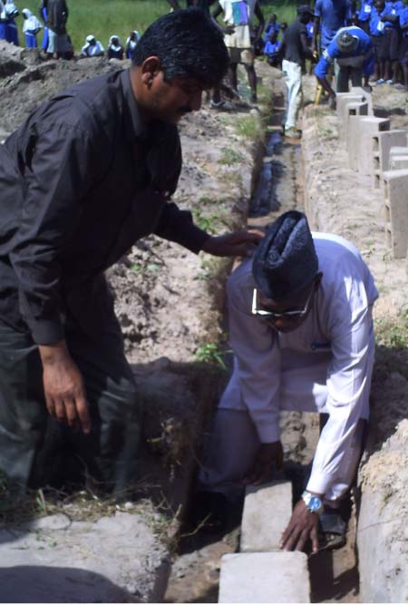 Foundation stone laid for a staff quarters at Kanfenda Ahmadiyya Muslim Basic Cycle School