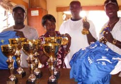 S/K East Sports Organisation, Abuko Female Team receive football materials