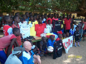 British couple presents sports materials to BJ’s Academy, Ndikir Kunda FC