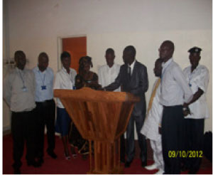 Young carpenter donates podium to GAF, others