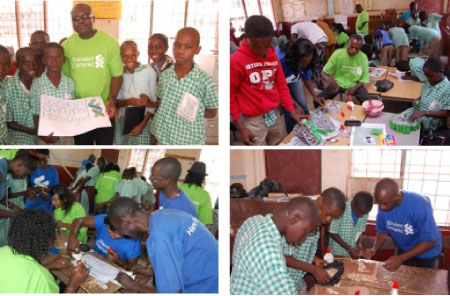 Standard Chartered Bank shares environment messages with students at the Albion Primary School