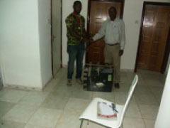 Sulayman Saine donates cloths to care-givers Hospice-The Gambia