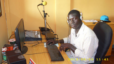 Gambian musician David Jatta produces rhythm 
