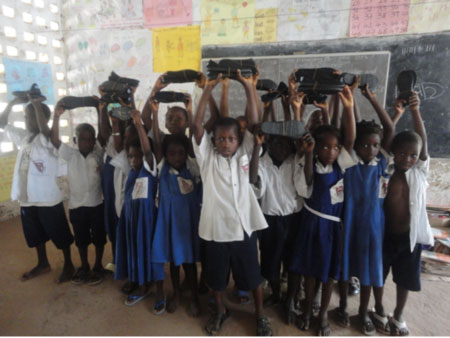 Child Fund/Saamasang Federation distributes Tom’s shoes to schools
