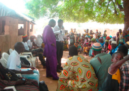 danjo addressing local community residents in wuli