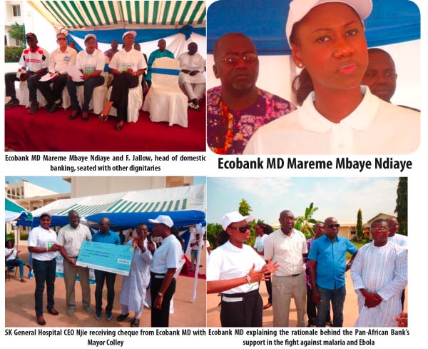 Ecobank donates D200,000 to SK General Hospital to fight Malaria and Ebola