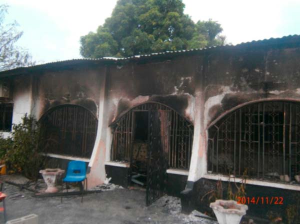 House consumed by fire