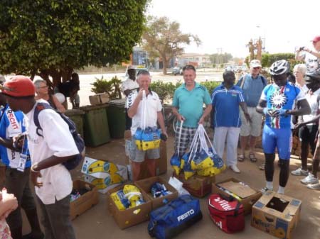Gambia Cycling Association receives cycling materials