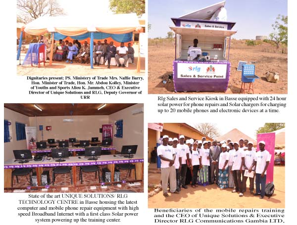 “RLG/UNIQUE SOLUTIONS & MINISTRY OF TRADE, REGIONAL INTEGRATION AND      EMPLOYMENT LAUNCH RURAL ICT TECHNOLOGY CENTER IN BASSE, URR”