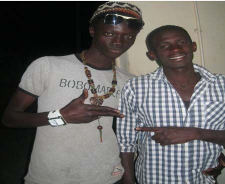 Jarraboy with his promotional manager Bobb Dandi  ‘Let fight hunger’- Jarraboy