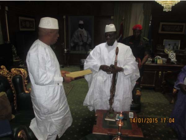 President Koroma sends special message to President Jammeh
