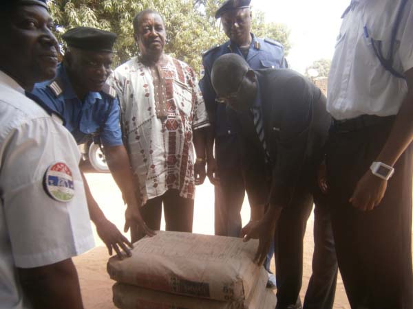 Gambia Police Force receives 50 bags of cement for construction of Jiddah Police post