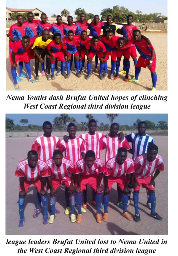 Nema Youths dash Brufut Utd West Coast Regional 3rd tier title hopes
