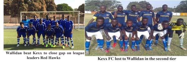 Wallidan slash Kexx to close gap on Red Hawks in GFF 2nd division