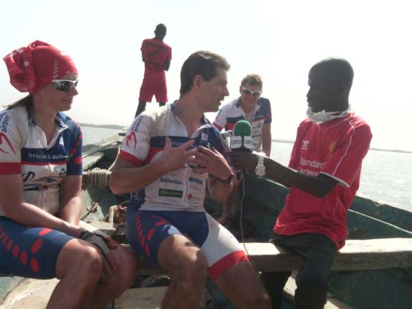Seventy-five cyclers arrive in Gambia