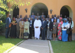 minister bala gaye flanked by officials